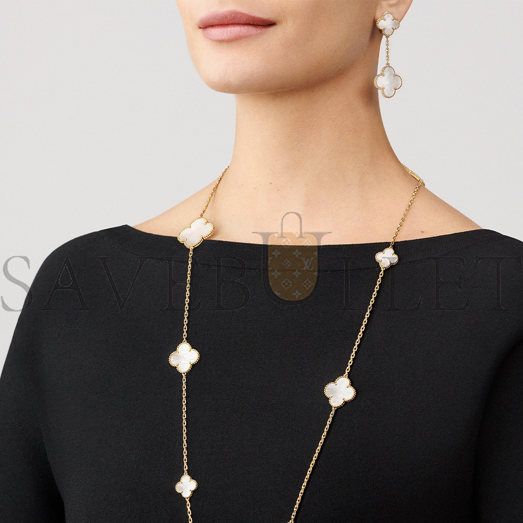 VAN CLEEF ARPELS MAGIC ALHAMBRA EARRINGS, 2 MOTIFS - YELLOW GOLD, MOTHER-OF-PEARL VCARD78800 VAN CLEEF ARPELS MAGIC ALHAMBRA EARRINGS, 2 MOTIFS - YELLOW GOLD, MOTHER-OF-PEARL VCARD78800